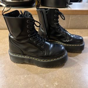 Dr Martens Jadon Platform Boots - Black - Size 8